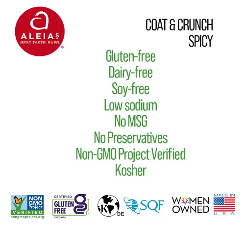 Vista 5 de ALEIA'S MET. SABOR. EVER. Abrigo picante crujiente y crujiente – 4.5 onzas / 1 paquete – Empanado crujiente para aves de corral, carne, mariscos