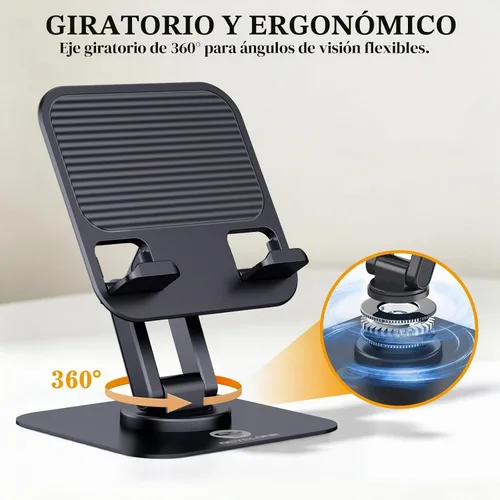 Vista 4 de OCYCLONE - Soporte para iPad, soporte giratorio de 360° para tableta, para Negro