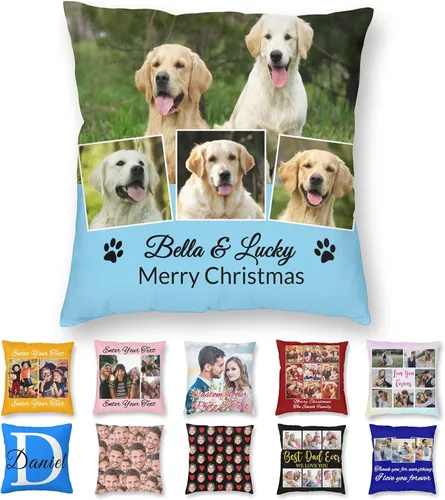 Vista 8 de Funda de almohada personalizada con texto de imagen, funda de almohada con foto personalizada, diseño personalizado para mamá, papá, amigos