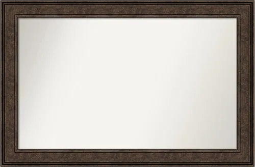 Vista 367 de Amanti Art Espejo de pared personalizado no biselado (25 x 25 pulgadas), marco de bronce acentuado, varios tamaños personalizados, espejo de baño