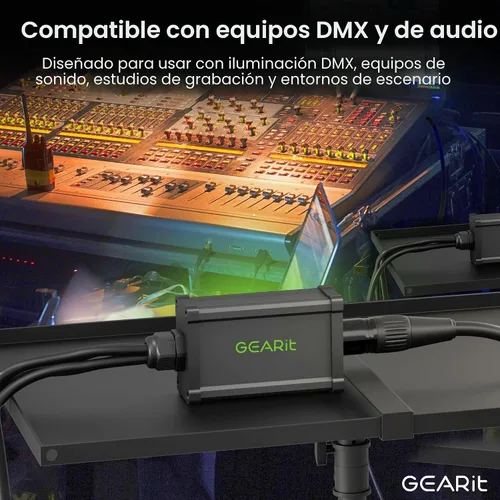 Vista 2 de GEARit Serpiente de 4 canales (cable de derivación de 2 pies) 3 pines XLR/DMX/AES-EBU a Ethercon RJ45 Cat5/Cat6 Ethernet Extensor para escenario