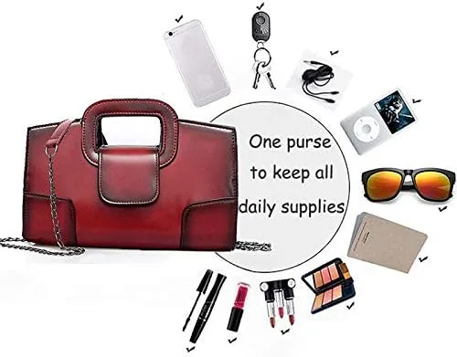 Vista 5 de Goclothod Bolso de mano con asa superior para mujer estilo vintage con solapa bandolera
