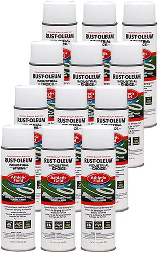 Vista 2 de Rust-Oleum Industrial Choice Athletic Field Striping Paint Bundle (12 unidades) y varita de rayas