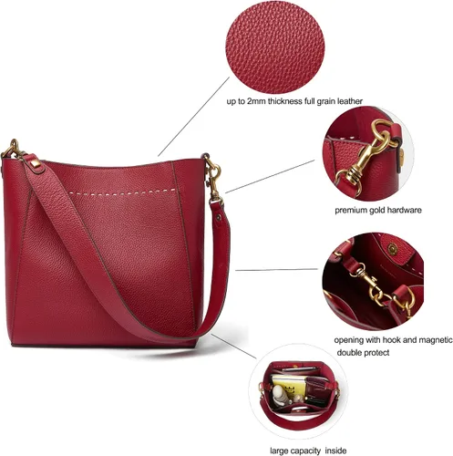 Vista 3 de Bolso de mano de cuero para mujer, bolso de hombro y bolsos de mano