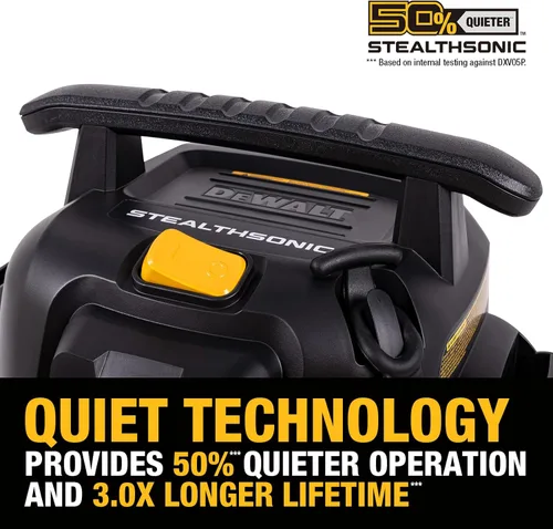 Vista 3 de DEWALT STEALTHSONIC - Aspiradora ultra silenciosa para tienda Wet Dry Shop Vac de 5 galones, aspiradora ultra silenciosa para tienda húmeda y seca