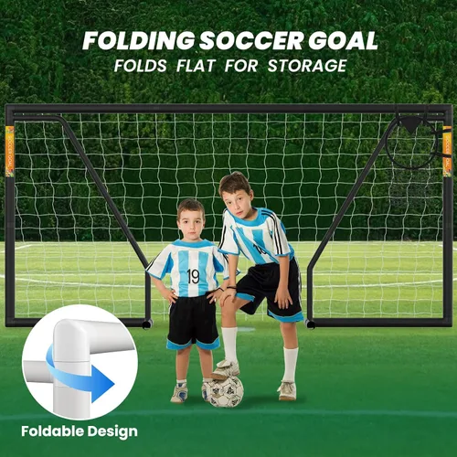 Vista 2 de NAIZEA Portería de fútbol – Portería de fútbol de 12 x 6/10 x 6/8 x 6/6 x 4 pies para patio trasero, portería de fútbol portátil y resistente a