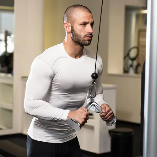 Vista 8 de A2ZCARE Accesorios para máquinas de cables para levantamiento de pesas, accesorio desplegable LAT, accesorios de cable para gimnasio