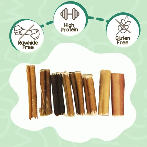 Vista 2 de Nature Gnaws Bully Stick Bites para perros pequeños de 2 a 4 pulgadas (8 onzas), de larga duración para masticadores ligeros y cachorros, golosinas