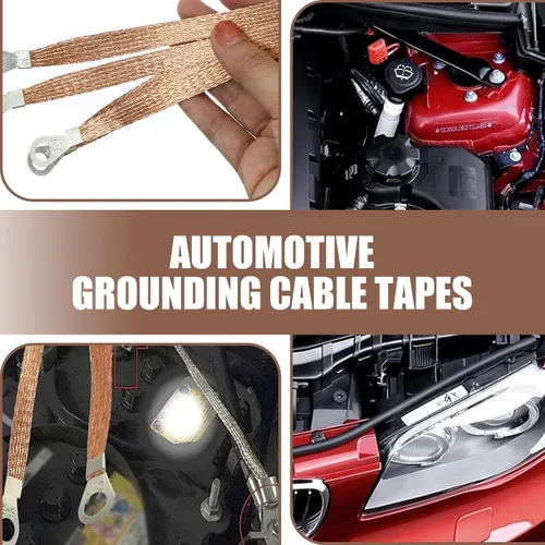 Vista 7 de Pack-5 - Correa de conexión a tierra para motor de automóvil, 3 piezas de 9.8 pulgadas + 2 piezas de 12.9 pulgadas, correa de cable flexible