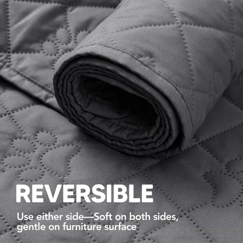 Vista 10 de PAWFINITY Funda de cama impermeable para perros, manta para mascotas lavable para colchón Gris