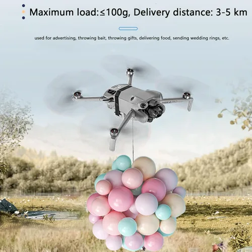 Vista 2 de Airdrop - Sistema de carga útil para DJI Mini 4 Pro Drone Airdrop Transporte Entrega Liberación Dispositivo Lanzador de Clip para Mini 4 Pro