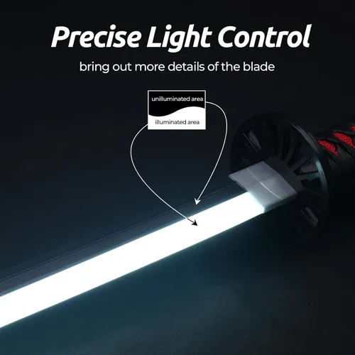 Vista 3 de Zisu Espada Katana LED brillante de anime para cosplay, espada iluminada recargable de 40 pulgadas con soporte y cinturón