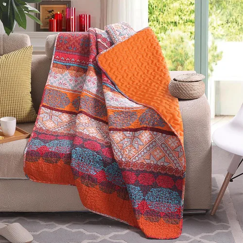 Vista 13 de Exclusivo Mezcla - Manta acolchada reversible estilo bohemio, 50 x 60 pulgadas