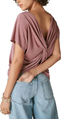 Vista 3 de Lucky Brand Camiseta Sandwash Twist Back para mujer
