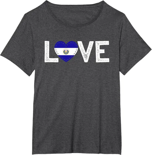Vista 22 de Camiseta de regalo con la bandera de El Salvador LOVE, Negro, S