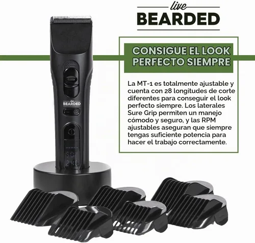 Vista 4 de Live Bearded® Recortadora de barba MT-1, recargable con tiempo