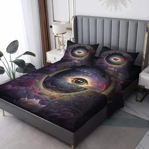 Vista 10 de NOGAWA Juego de sábanas de astronauta tamaño individual XL, sábanas espaciales, sábanas y fundas de almohada estampadas de 3 piezas, sábana bajera
