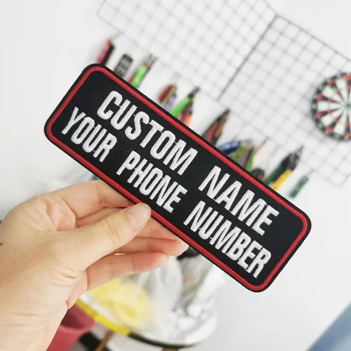 Vista 5 de 2 parches con nombre personalizados, parches tácticos extraíbles personalizados con gancho y bucle, parches bordados con nombre para mascotas, Hueso