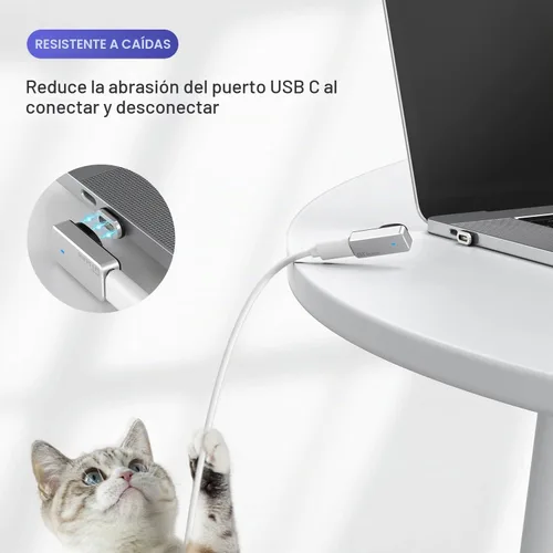 Vista 4 de Adaptador magnético USB C de 24 pines con 2 puntas, conector tipo C de 40