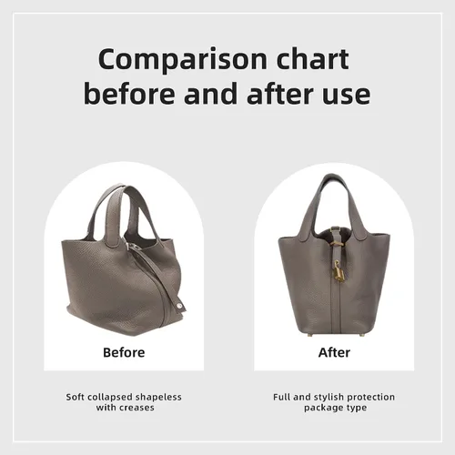Vista 4 de DGAZ Organizador de bolso, sedoso y suave, seda, bolso de mano de lujo en moldeadores de bolsa, para mujer, se adapta a picotin1822 bolsas