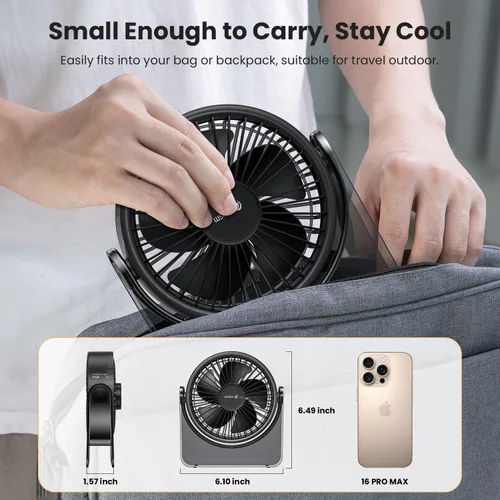 Vista 6 de WSKEN Ventilador de escritorio pequeño USB, diseño estético, mini pero potente, portátil, ultra silencioso, ventilador personal de escritorio de 3