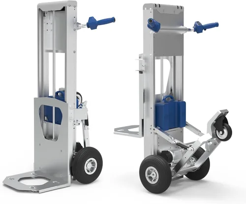 Vista 10 de Carretilla de mano eléctrica para subir escaleras con freno, carretilla de mano para subir escaleras con motor para mover, capacidad de 550 libras