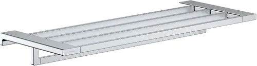 Vista 6 de Hansgrohe -Toallero con soporte de 26 pulgadas en cromo negro cepillado, 41751340