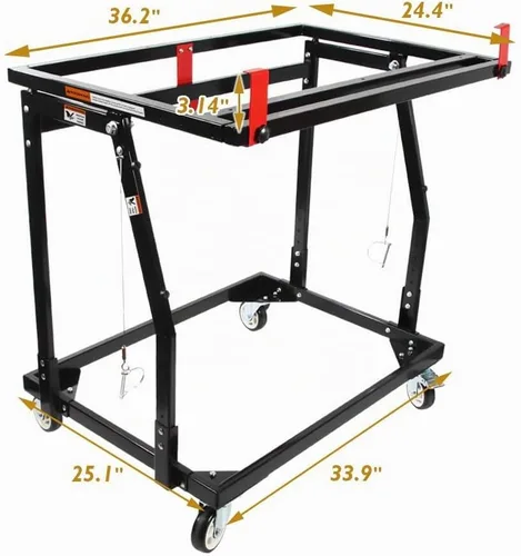 Vista 3 de O'SKOOL Carro de paneles de yeso, carro de manipulador de panel inclinable plegable con ruedas giratorias de goma, soporte de tienda para madera