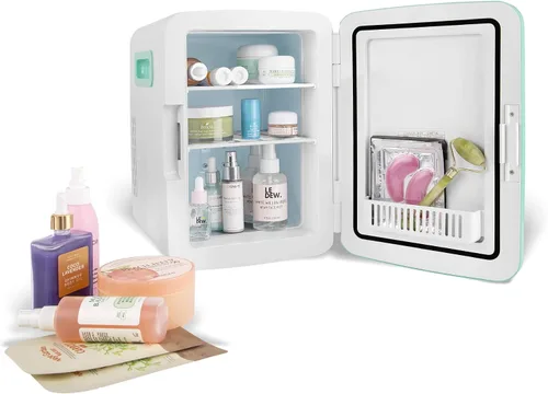 Vista 4 de Cooluli minirefrigerador de 10 L para habitación, auto, escritorio de oficina y dormitorio universitario; enfriador y calentador portátil de 12 V