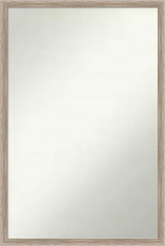 Vista 29 de Amanti Art Espejo de baño blanco para sobre el fregadero, 24 x 27 pulgadas, espejo de tocador rectangular con cuña de madera dura, marco de madera
