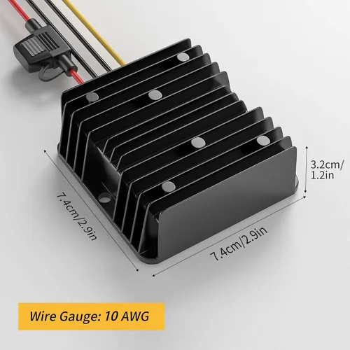 Vista 3 de Convertidor CC de 12 V a 24 V, convertidor Dc-DC de 12 V a 24 V 10 A 240 W con fusible impermeable convertidor elevador para carrito de golf, luz