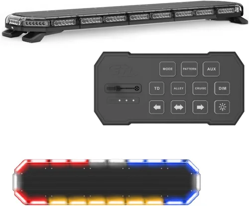 Vista 19 de SpeedTech Lights K-Force Elite 47 Barra de luz LED de tamaño completo – 132 LEDs, 396W Luz de advertencia de emergencia de montaje en techo