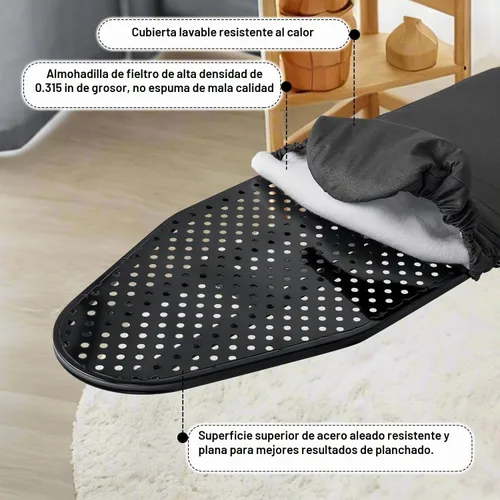 Vista 4 de Duwee Tabla de planchar montada en la pared de 12 "× 36", tablero de hierro Moutnted puerta plegable