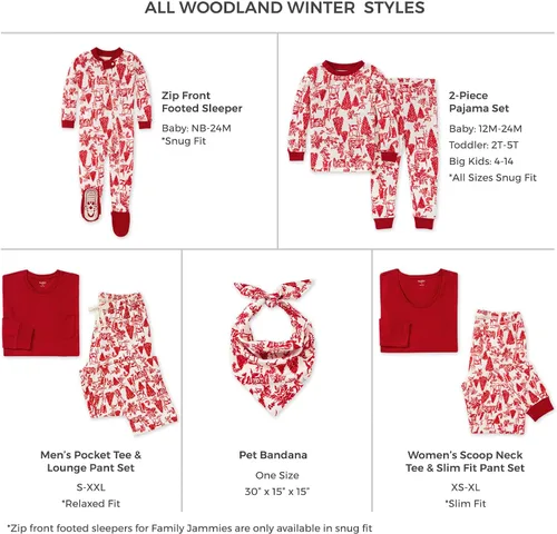 Vista 2 de Burt's Bees Baby - Conjuntos de pijamas de Navidad familiares a juego, de algodón orgánico, para niños, bebés, mujeres y adultos