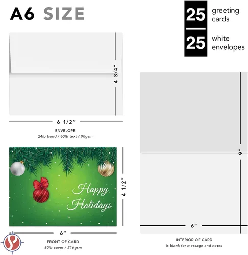 Vista 6 de Tarjetas de felicitación y sobres de Feliz Festividad – Ideal para invitaciones de fiesta de Año Nuevo, negocios y corporativos, anuncios, tarjetas