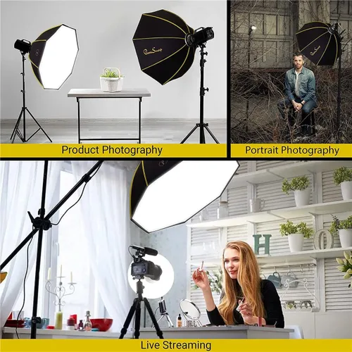 Vista 6 de Glow ParaSnap Octa SterlingFibre Bowens - Softbox de 44 pulgadas con Flashpoint XPLOR 300/400 Mount Speedring, softbox parabólico con intercambio