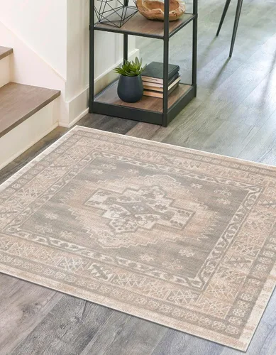 Vista 37 de Unique Loom Whitney Collection - Alfombra rectangular de 2 pies 2 pulgadas x 3 pies 1 pulgadas, color azul francés/beige)