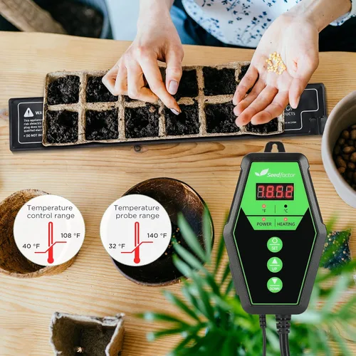 Vista 7 de Juego combinado de tapete térmico de plántulas y termostato digital con certificación MET de 3.5 x 21 pulgadas