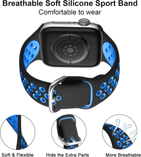 Vista 7 de Lerobo Paquete de 4 correas compatibles con Apple Watch de 1.732 pulgadas, 1.654 pulgadas, 1.772 pulgadas, 1.614 pulgadas, 1.575 pulgadas, 1.575