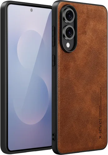 Vista 48 de X-level Funda para Samsung Galaxy Z Flip 6, delgada funda delgada de piel sintética para teléfono, TPU suave, a prueba de golpes, protección Negro