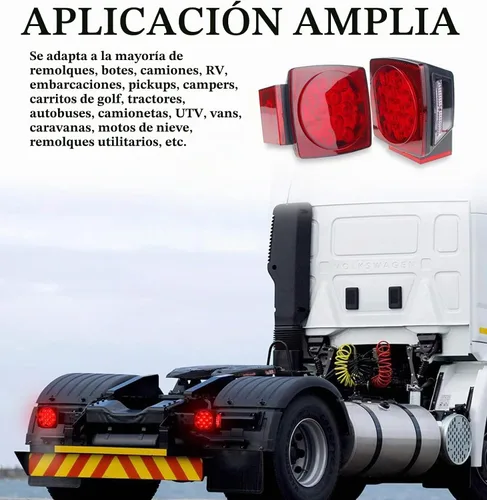 Vista 7 de Kit de luz de remolque de 12 V con certificación DOT para barco, caravana, automóvil, fácil montaje con arnés de alambre, oblea LED, impermeable