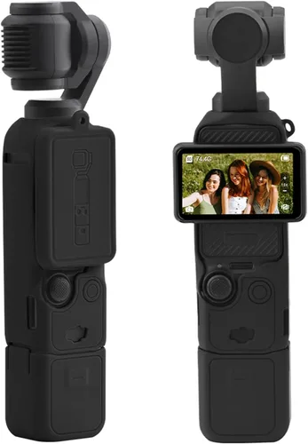 Vista 2 de Funda protectora de silicona para DJI Osmo Pocket 3 Funda de silicona Funda protectora Handheld Gimbal Action Camera Accesorios (negro)