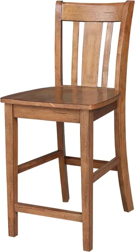 Vista 16 de Taburete de comedor de madera maciza San Remo - Altura del asiento de 24 pulgadas, sin terminar