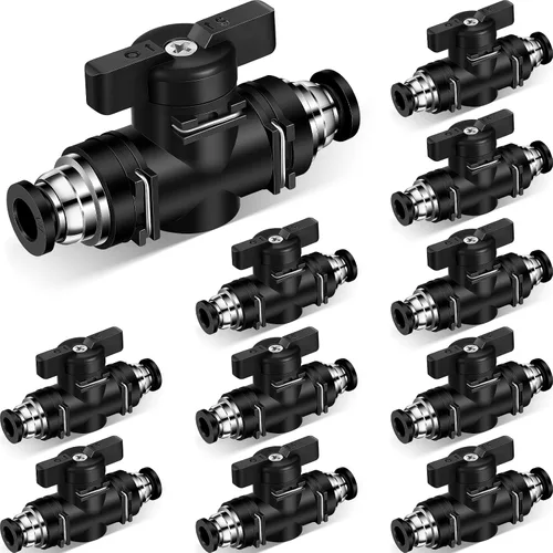 Vista 8 de Flutesan 5 piezas 1/2" x 1/2" DE empuje para conectar válvula de bola neumática Válvula de control de flujo de aire PVC Accesorios de tubo
