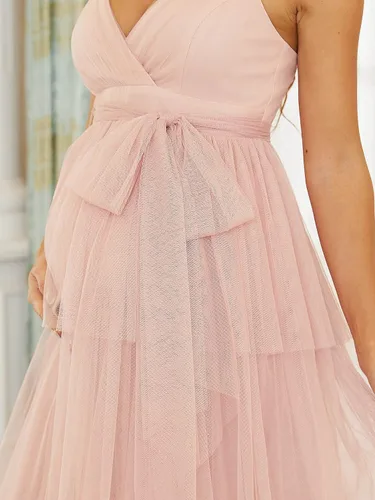 Vista 5 de Ever-Pretty Vestido de fiesta de noche de maternidad con cuello en V y borla para mujer 20794-EY