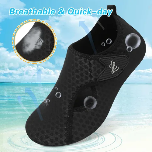 Vista 3 de LeIsfIt Water Shoes for Women Men Wide Swim Beach Barefoot Shoes Quick Dry Aqua Socks for Pool Diving Boating River Yoga Lake Surf