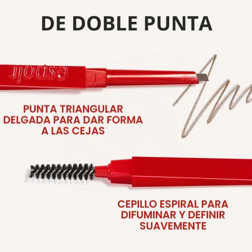 Vista 6 de Espoir El Lápiz de Cejas Balance #6 Gris Claro Lápiz de Cejas Rápido y Fácil de Dibujar sin Apelmacarse con Forma Triangular Estrecha Una #6