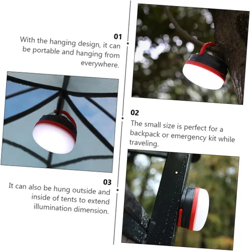 Vista 9 de Luxshiny LED Camping Lamp Portable Mini Tent Light with Brightness Lightweight Hanging Design for Outdoor Hiking Backpack Emergency Kit
