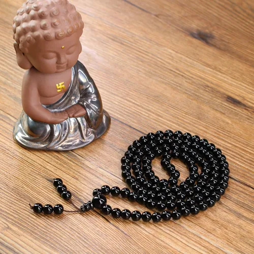 Vista 5 de Onyx Tiger Eye 108 Mala Beads Pulsera Collar