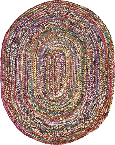 Vista 30 de Unique Loom Colección Trenzada Chindi - Alfombra de área (1 pie 2 pulgadas x 6 pies 1 pulgada, pasillo, multi/azul)